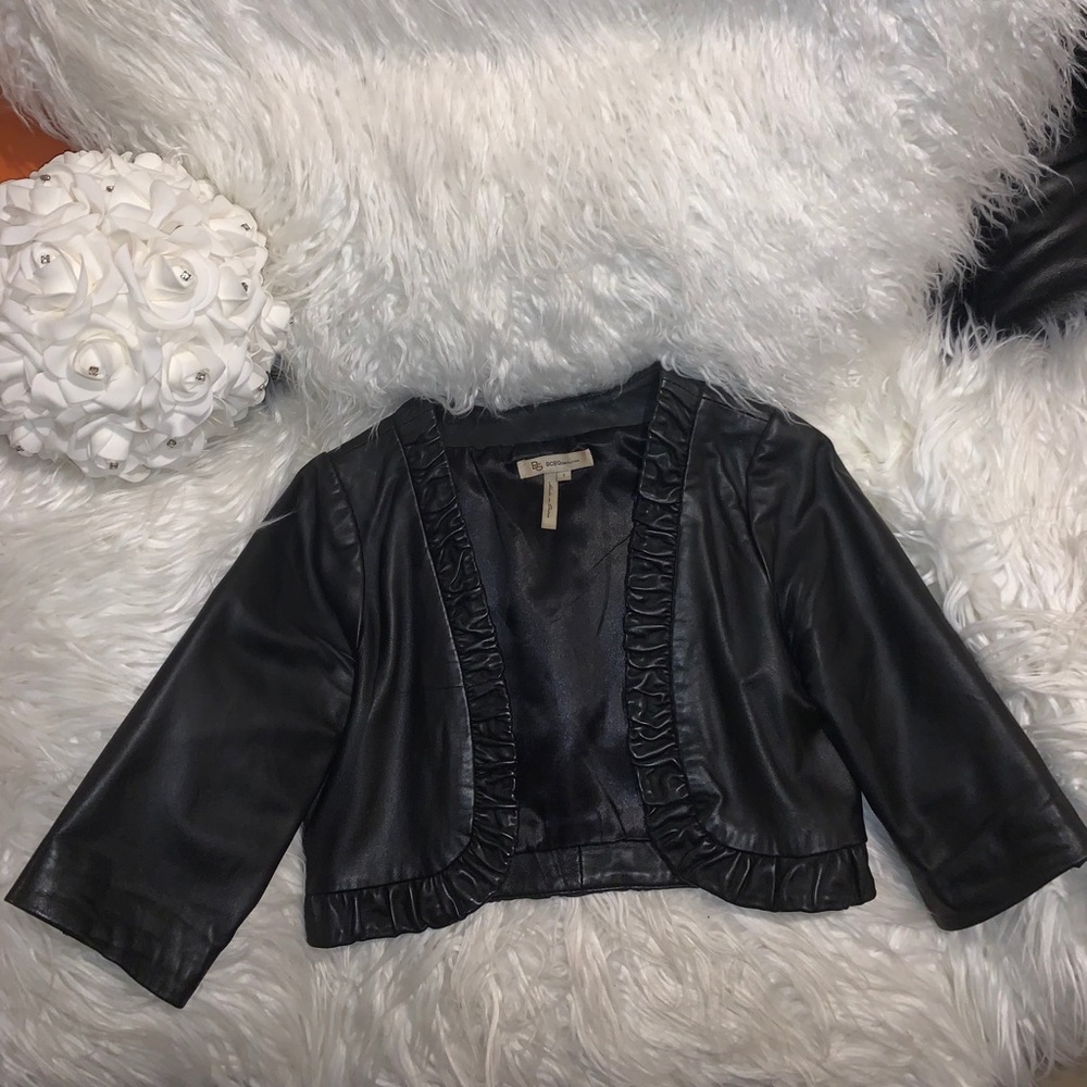 Leather Cropped Blazer